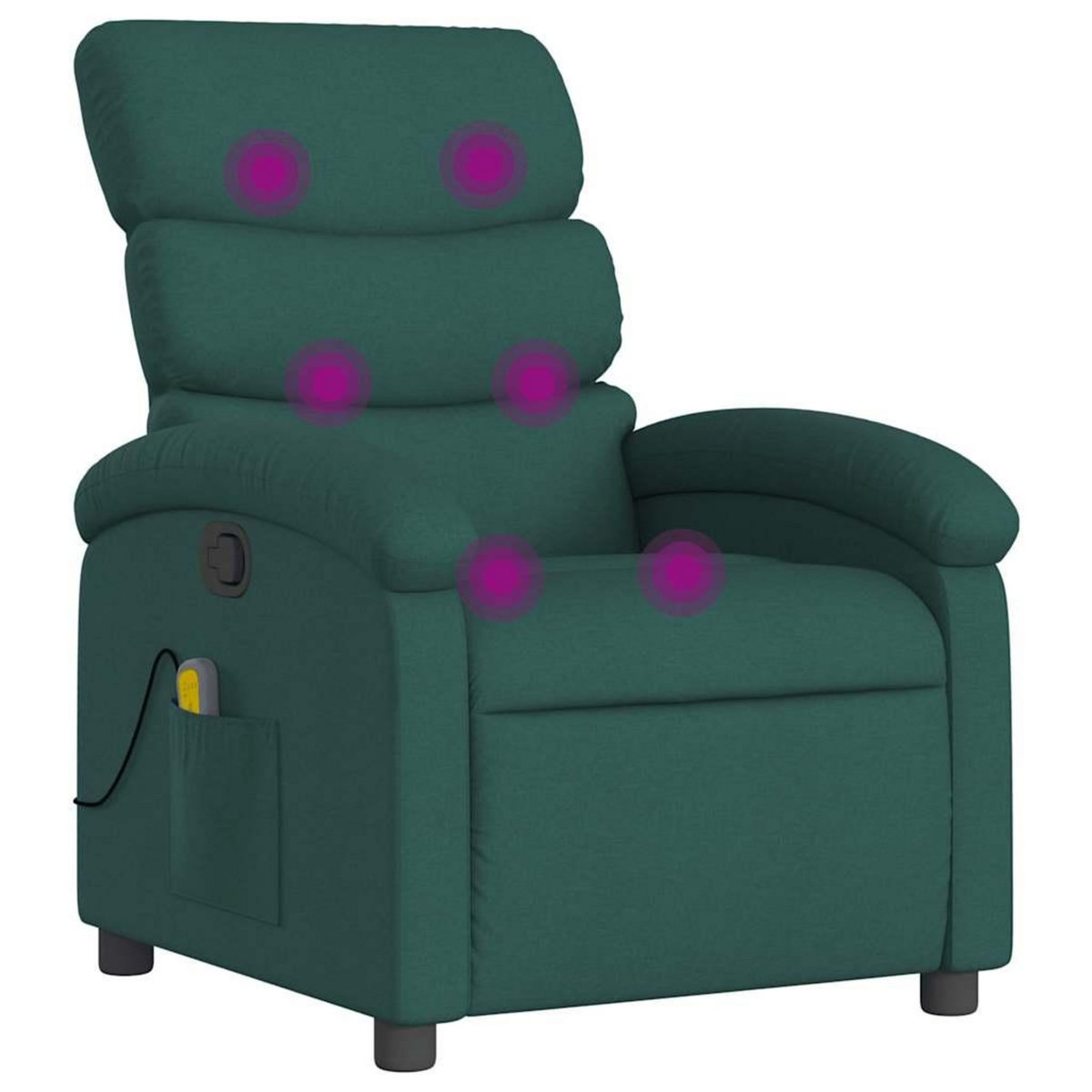 VIDAXL Fauteuil de massage inclinable Vert fonce Tissu