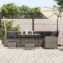 Voir la diapositive 3 : VIDAXL Salon de jardin 4 pcs avec coussins forme L gris resine tressee