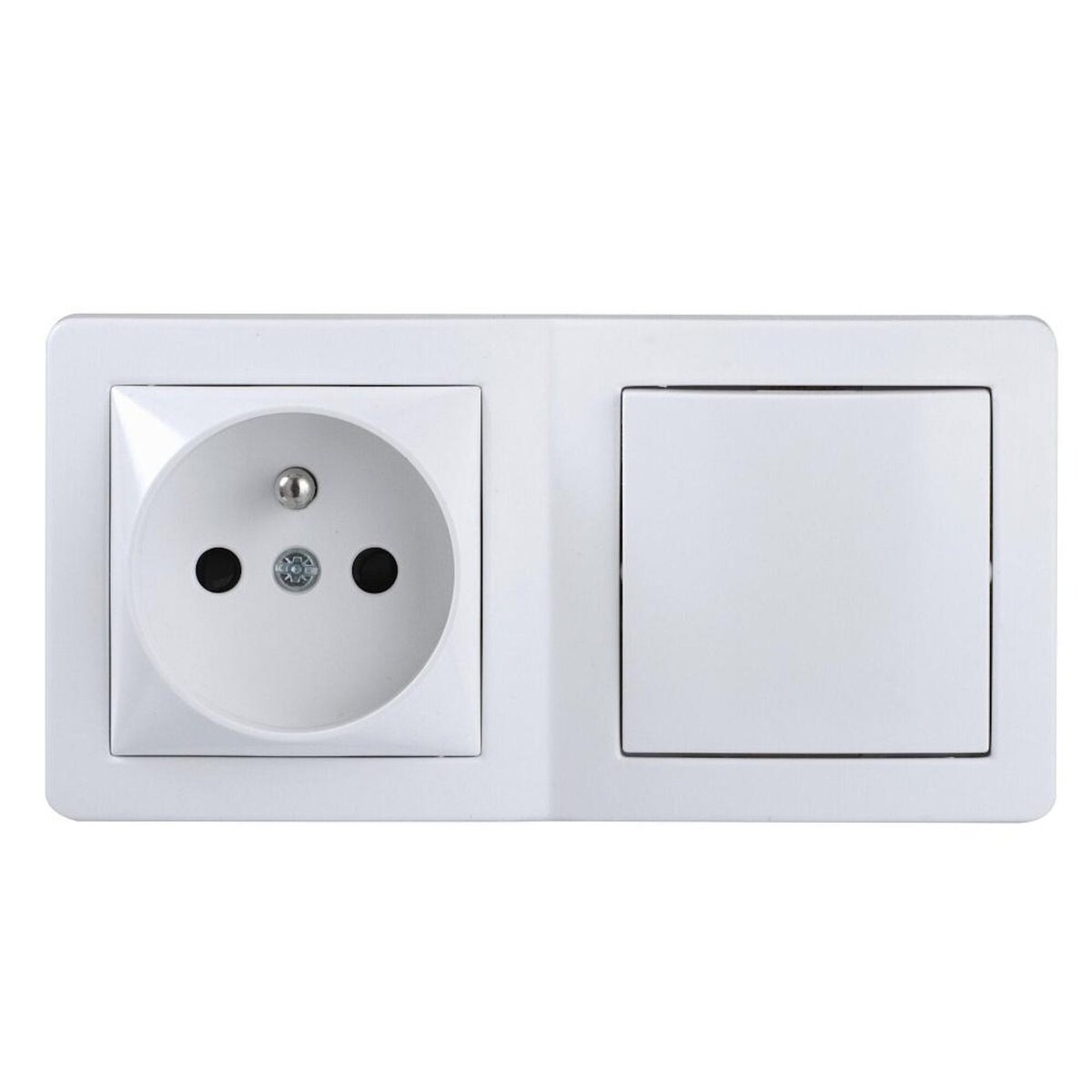 Schneider Electric Interrupteur + prise saillie complet Alréa, SCHNEIDER ELECTRIC, blanc