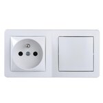 Schneider Electric Interrupteur + prise saillie complet Alréa, SCHNEIDER ELECTRIC, blanc