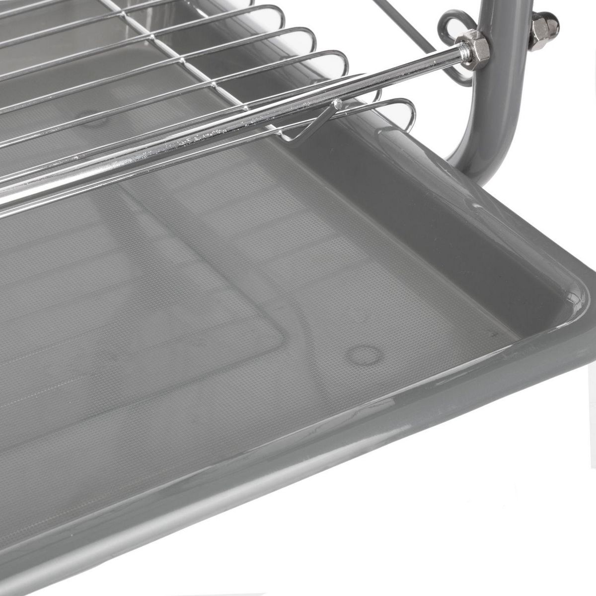 FIVE Egouttoir 2 niveaux en métal et polypropylène arrondi - Gris