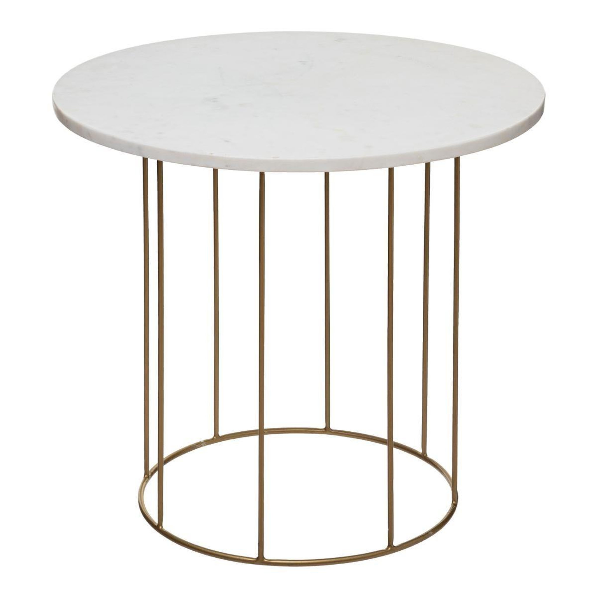 Voir la diapositive 3 : ATMOSPHERA Lot de 2 tables d'appoint  good  60cm blanc & or