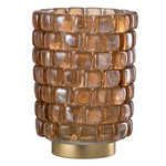 Paris Prix Photophore Mosaïque en Verre  Harlan  20cm Cognac