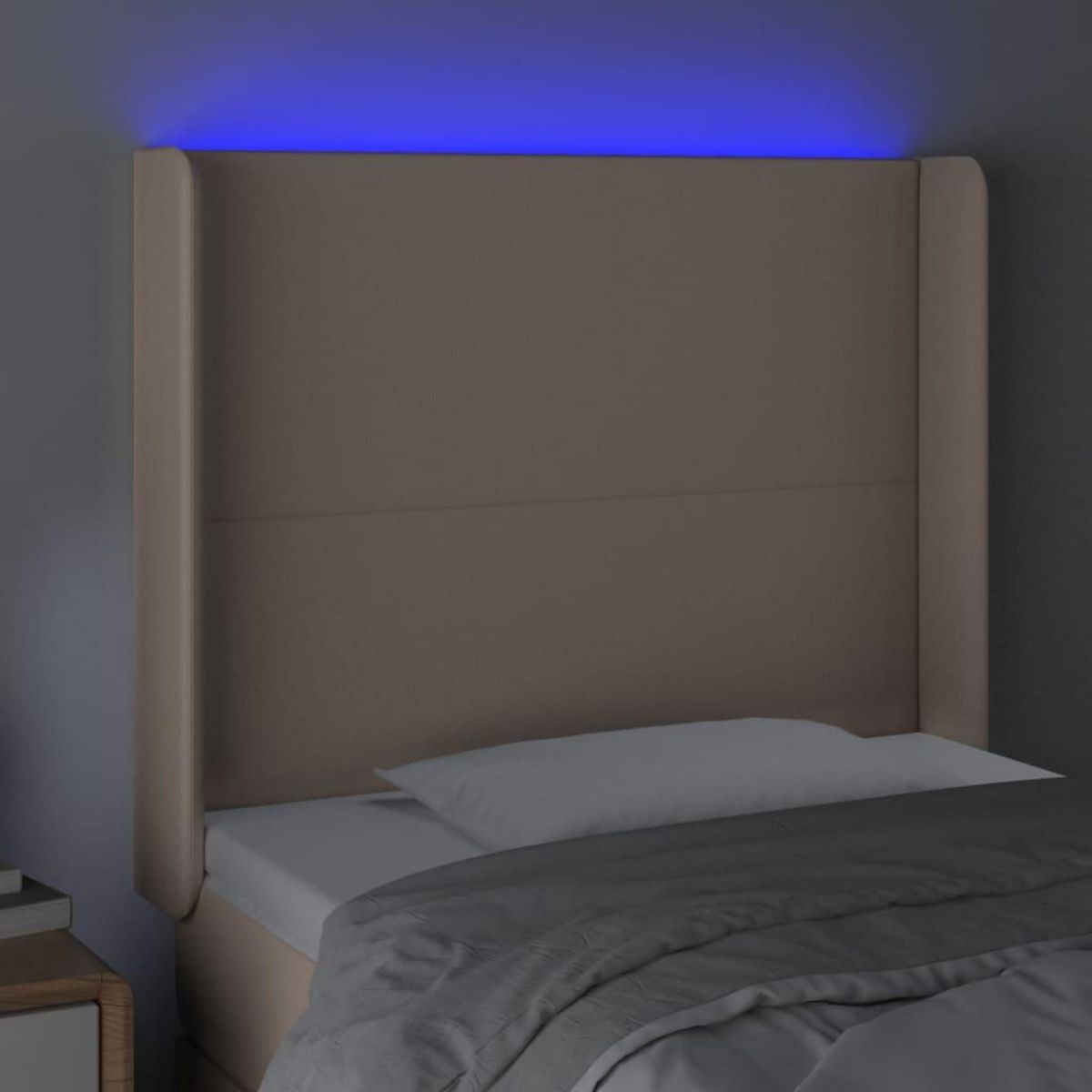 VIDAXL Tete de lit a LED Cappuccino 103x16x118/128 cm Similicuir