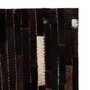 VIDAXL Tapis Cuir veritable Patchwork 80 x 150 cm Rayures Noir/Blanc