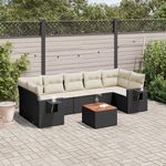 VIDAXL Salon de jardin 8 pcs avec coussins noir resine tressee