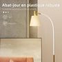 Voir la diapositive 5 : HOMCOM Lampadaire design néo-rétro hauteur réglable H.127-160 cm métal plastique blanc doré