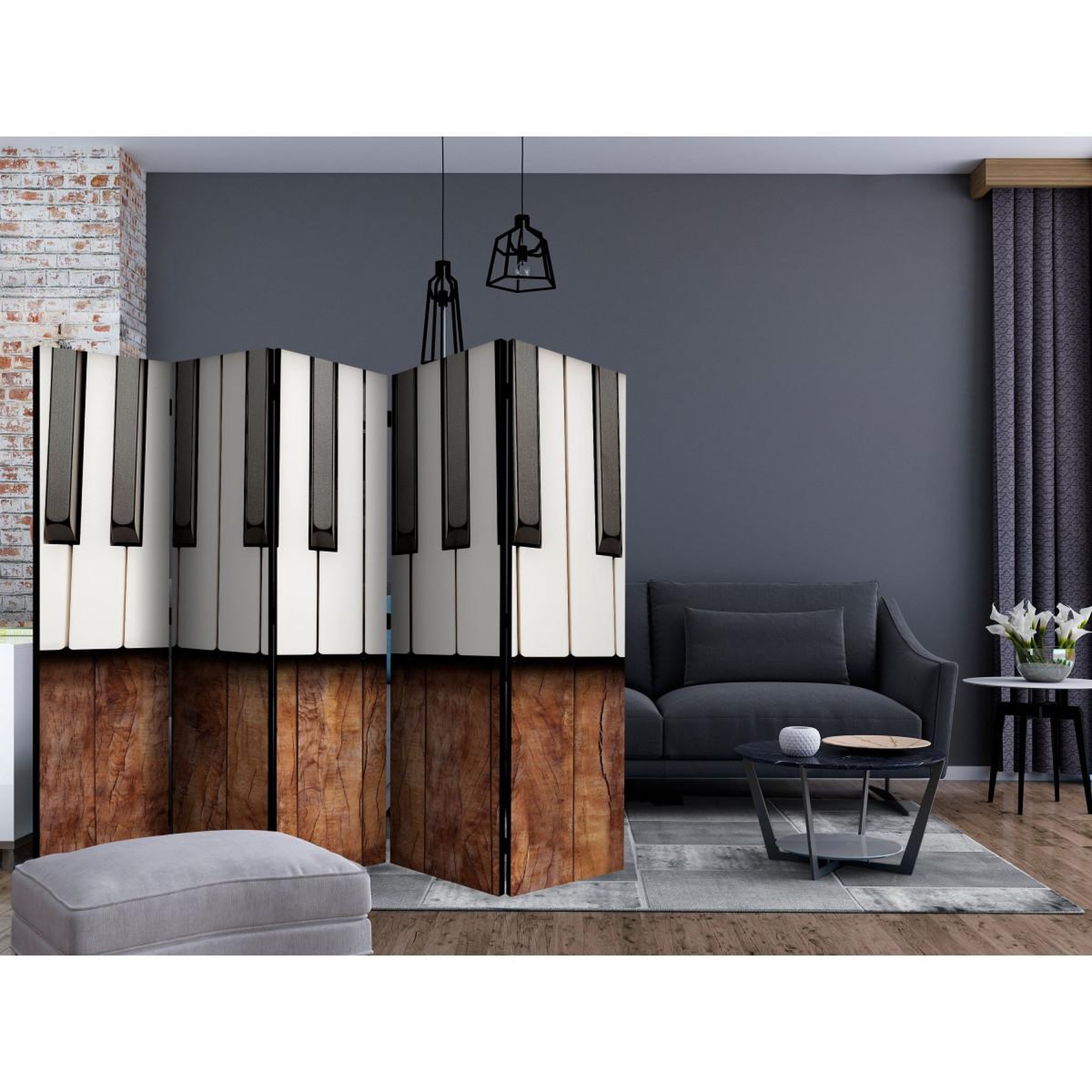 Voir la diapositive 2 : Paris Prix Paravent 5 volets  inspired by chopin mahogany  172x225cm