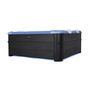 Voir la diapositive 3 : MSpa Spa rigide 6 places hydromassages. 4 coussins + bâche incluse. OSLO SAPPHIRE. L 160 x P 160 x H 65 cm. gris et bleu sapphire