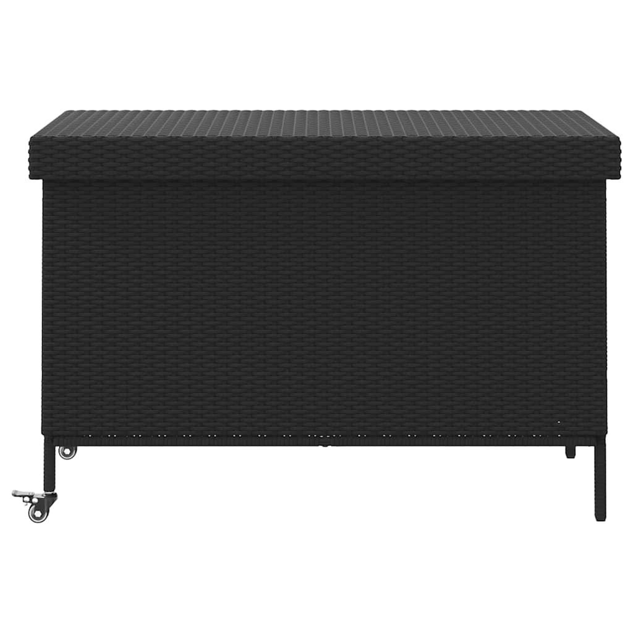 Voir la diapositive 4 : VIDAXL Boîte de rangement de jardin et roues noir resine tressee