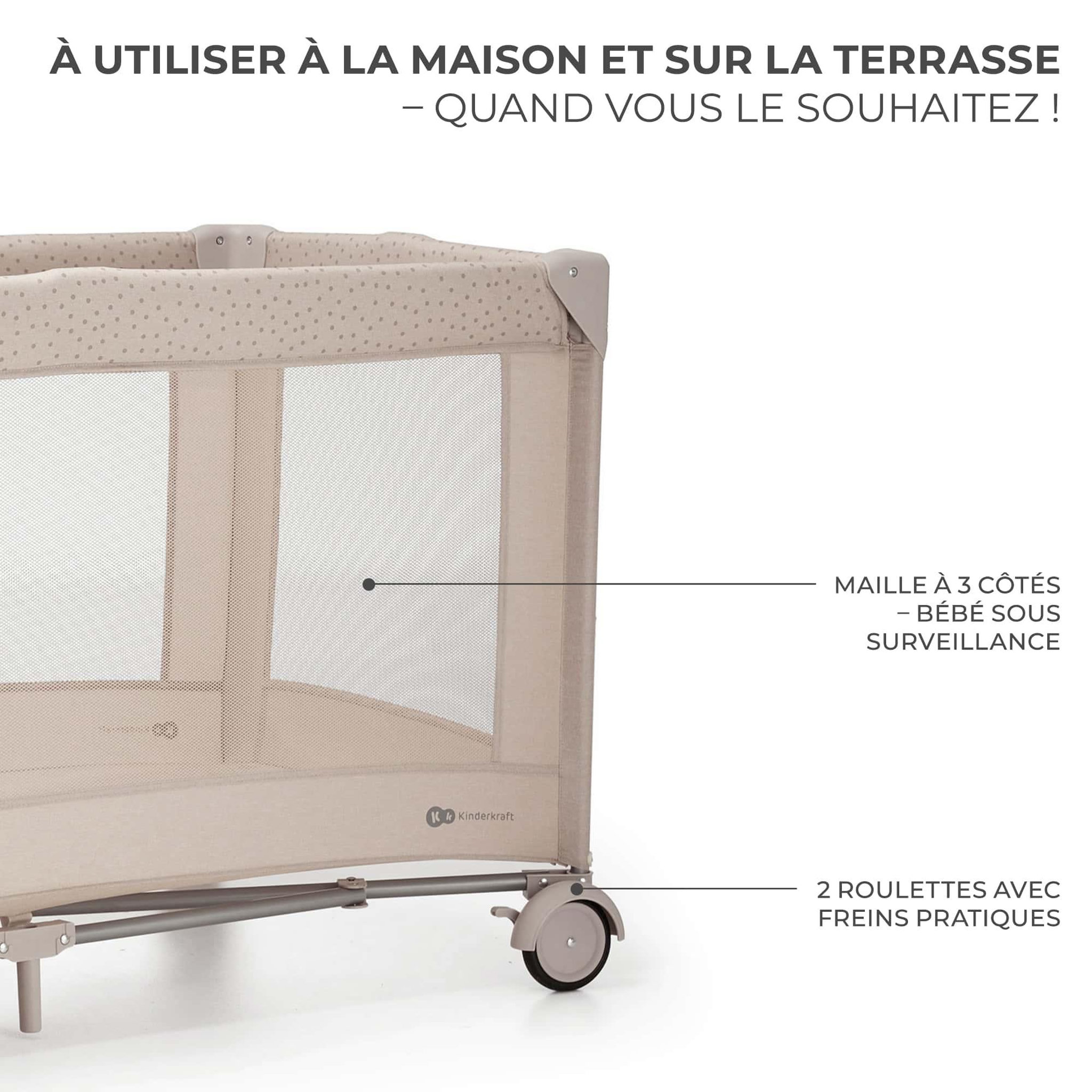 Voir la diapositive 5 : KINDERKRAFT Lit voyage parc bebe pliable avec accessoires pra