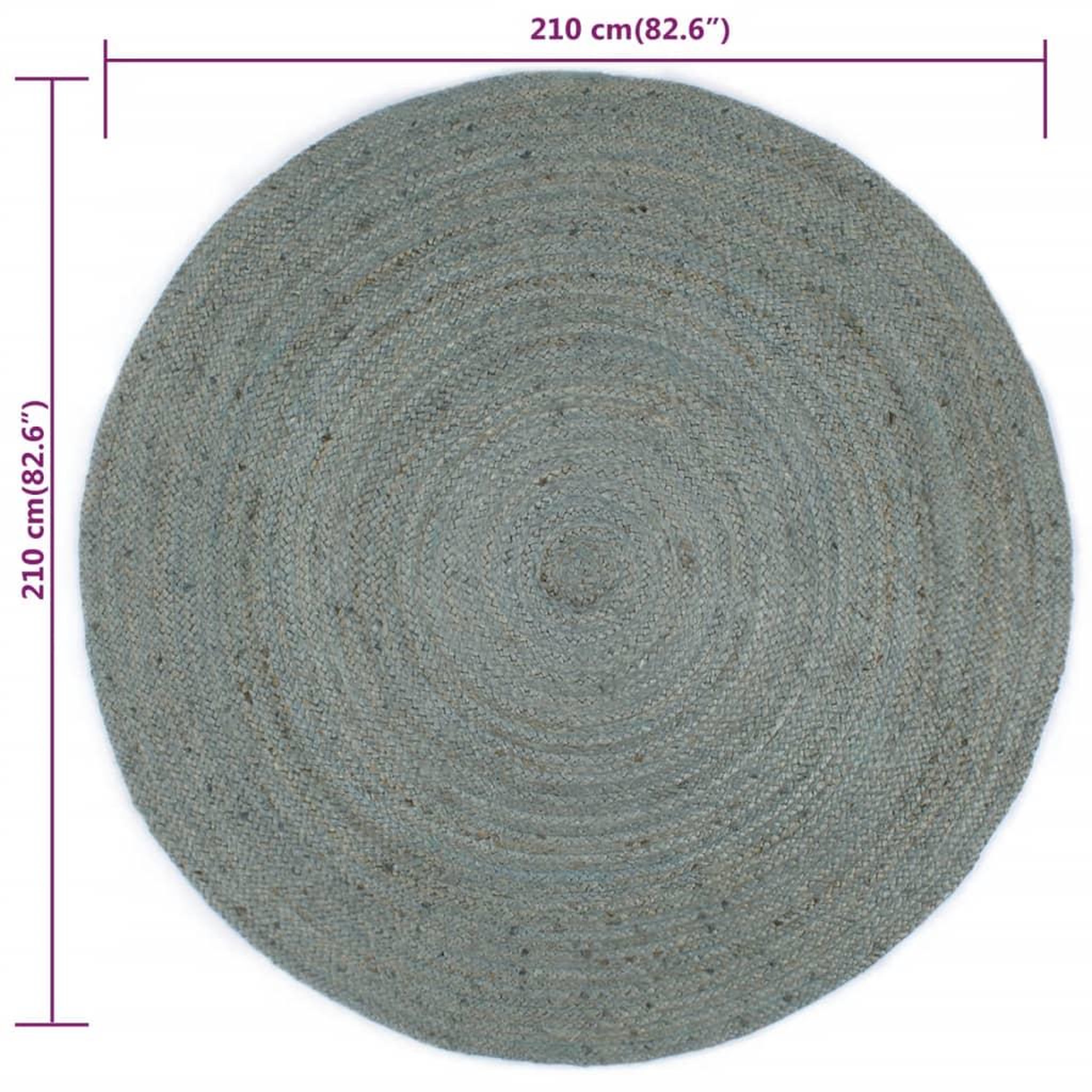 Voir la diapositive 6 : VIDAXL Tapis fait a la main Jute Rond 210 cm Vert olive