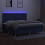 Voir la diapositive 4 : VIDAXL Sommier a lattes de lit et matelas et LED Bleu 200x200 cm Tissu