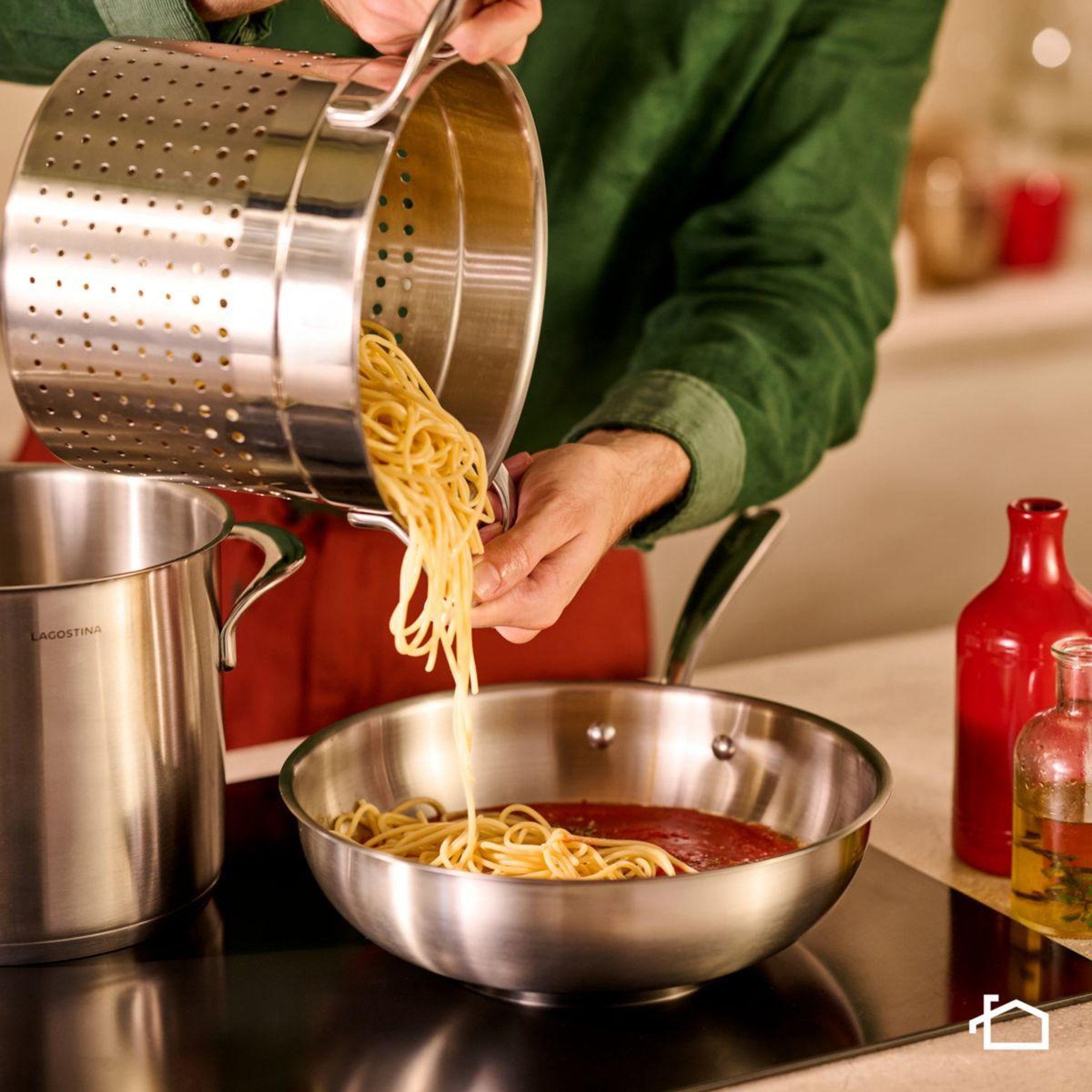 Voir la diapositive 3 : Lagostina Wok Saltapasta Amore Mio 26 cm + Cuillère