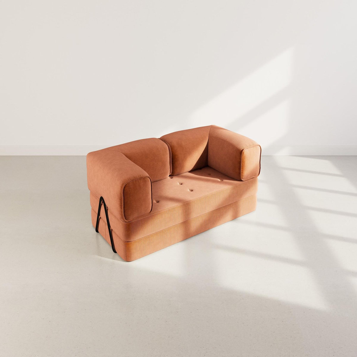 LISA DESIGN Poppy - canapé 3 places convertible en velours côtelé