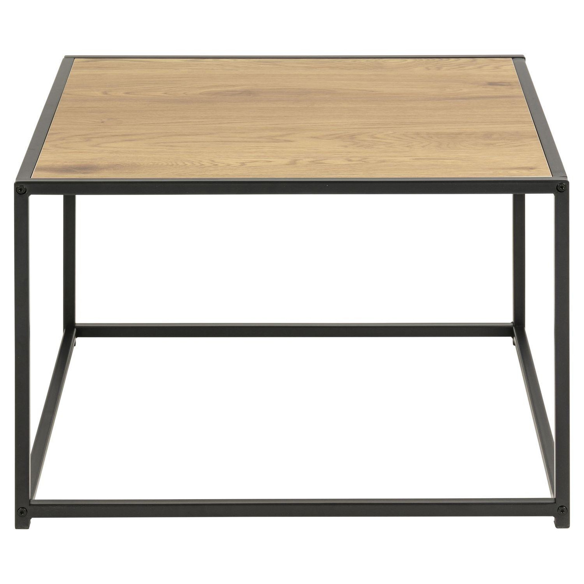 Voir la diapositive 3 : TOILINUX Table basse carré en mdf et métal - beige et noir