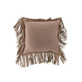 Voir la diapositive 2 : Paris Prix Coussin à Franges  Cuir  45cm Beige