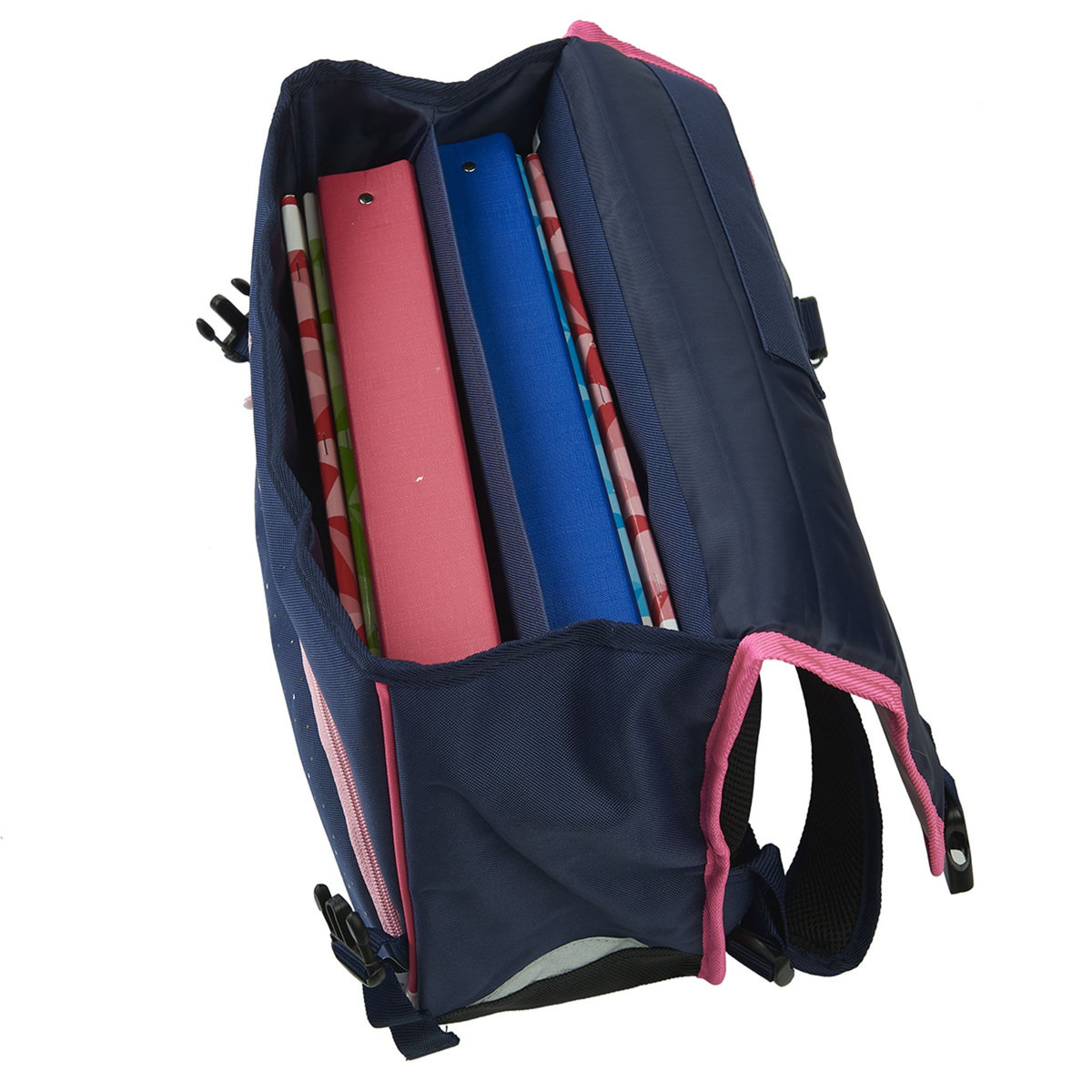 OBERTHUR Cartable 38cm CP/CE1/CE2 rose et bleu chatons