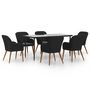 Voir la diapositive 2 : VIDAXL Ensemble a manger de jardin avec coussins 7 pcs Noir