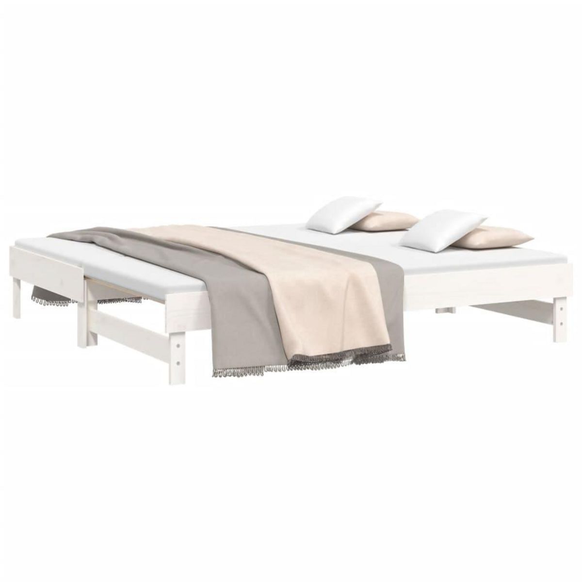 VIDAXL Lit coulissant sans matelas blanc 2x(90x190) cm