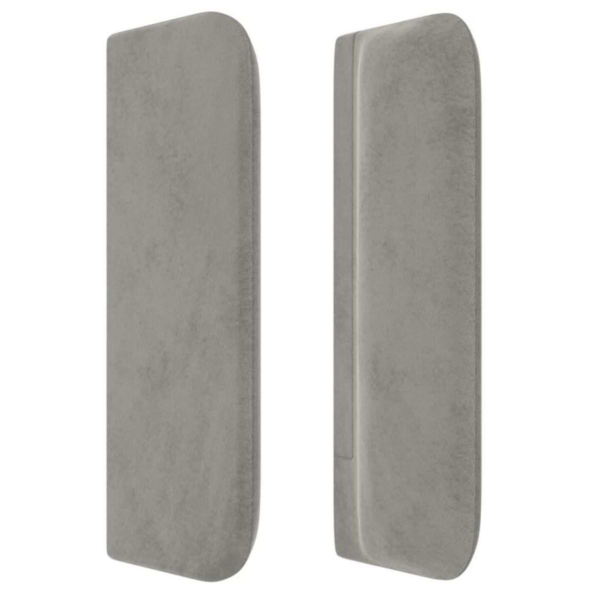 VIDAXL Tete de lit avec oreilles Gris clair 203x16x78/88 cm Velours