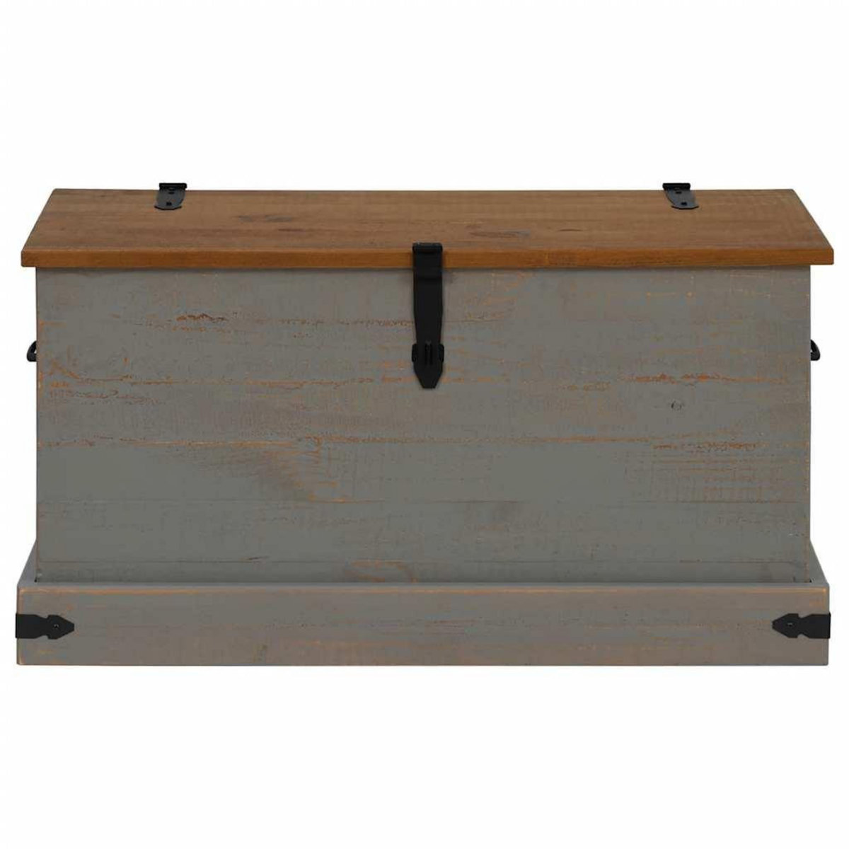 VIDAXL Coffre de rangement HALDEN gris 91x48x47 cm bois massif pin