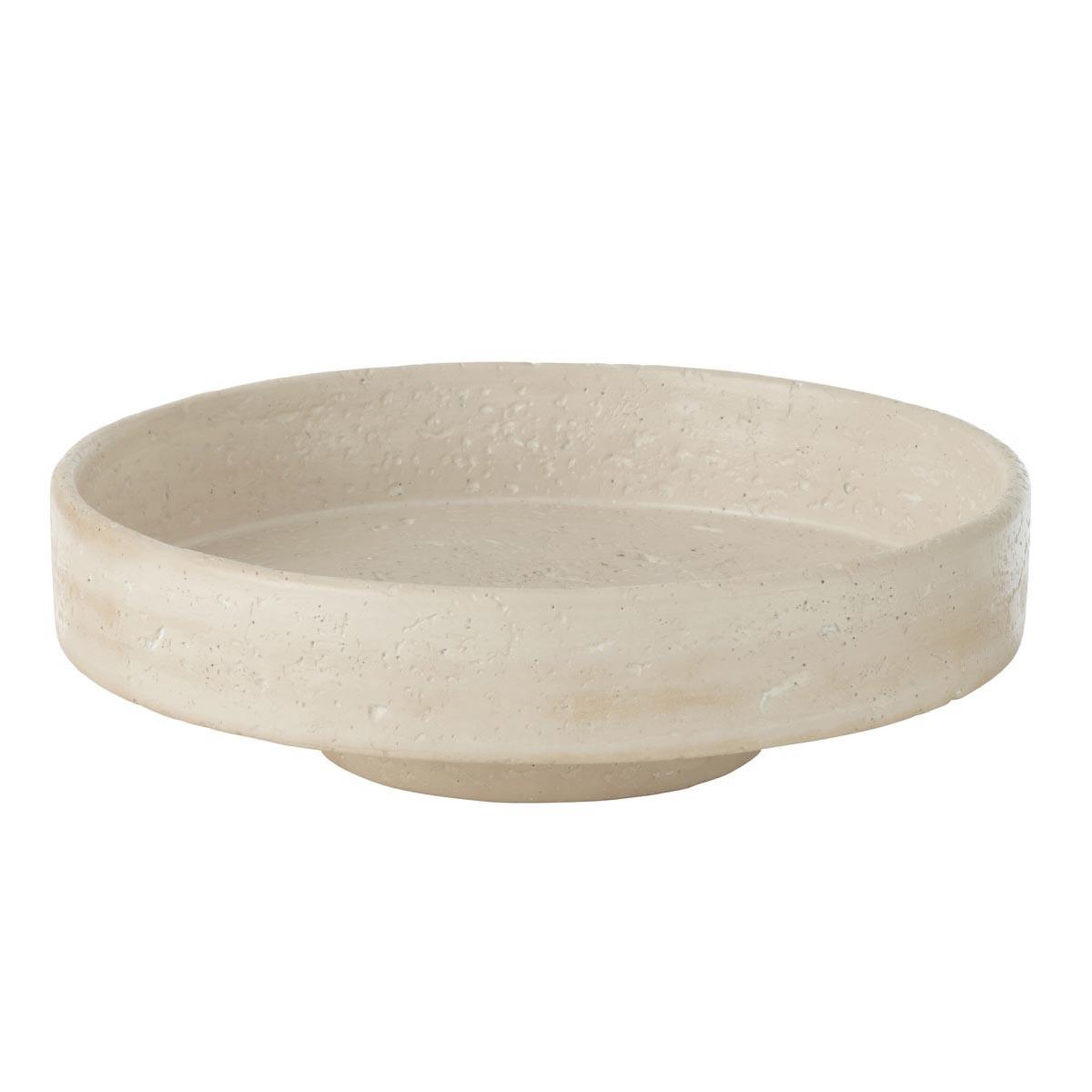 J-LINE Plateau déco en ciment  olina  33cm crème