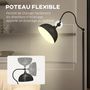 Voir la diapositive 5 : HOMCOM Lampadaire style néo-rétro métal noir - abat-jour réglable - H.152 cm