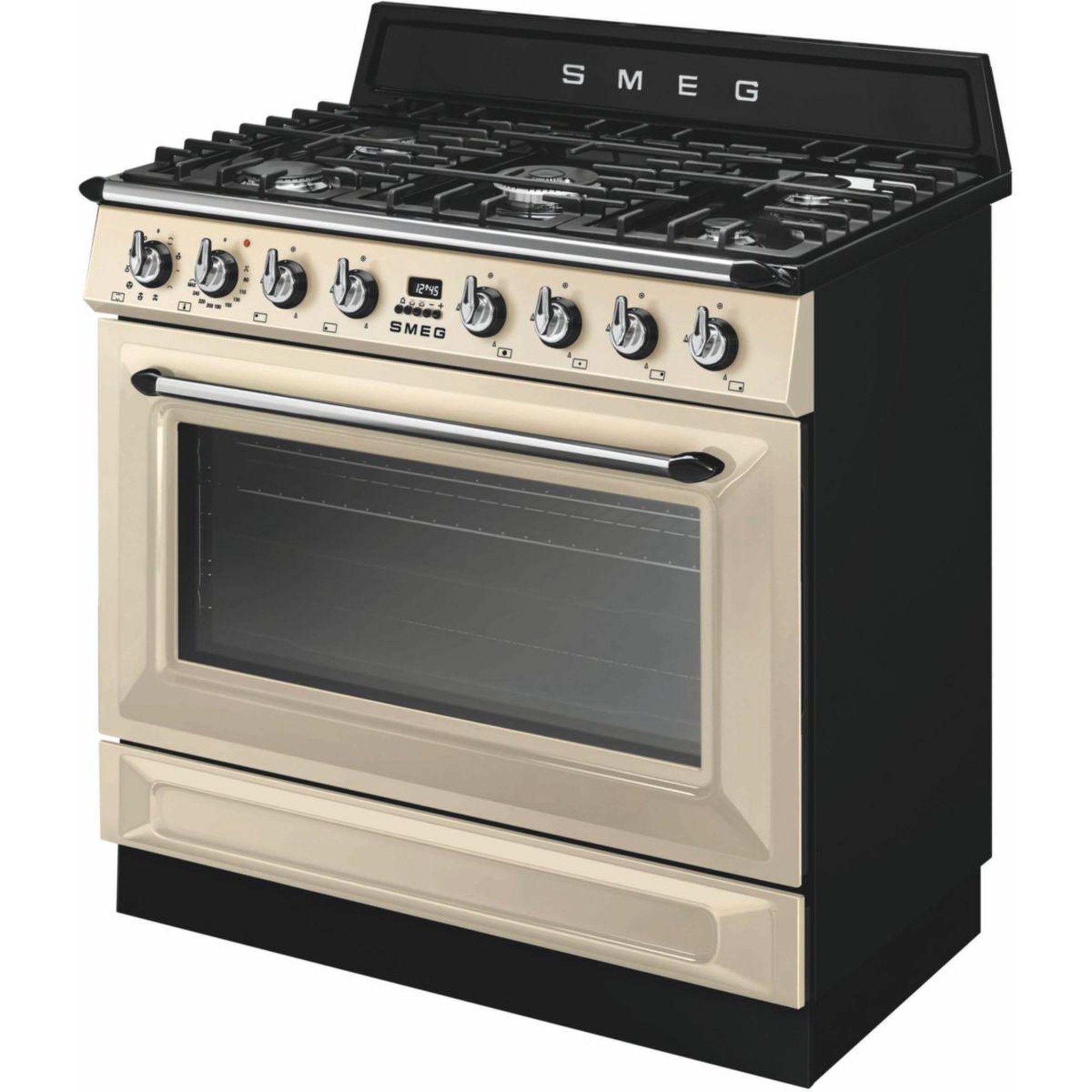 Voir la diapositive 2 : SMEG Piano de cuisson gaz tr90gmp