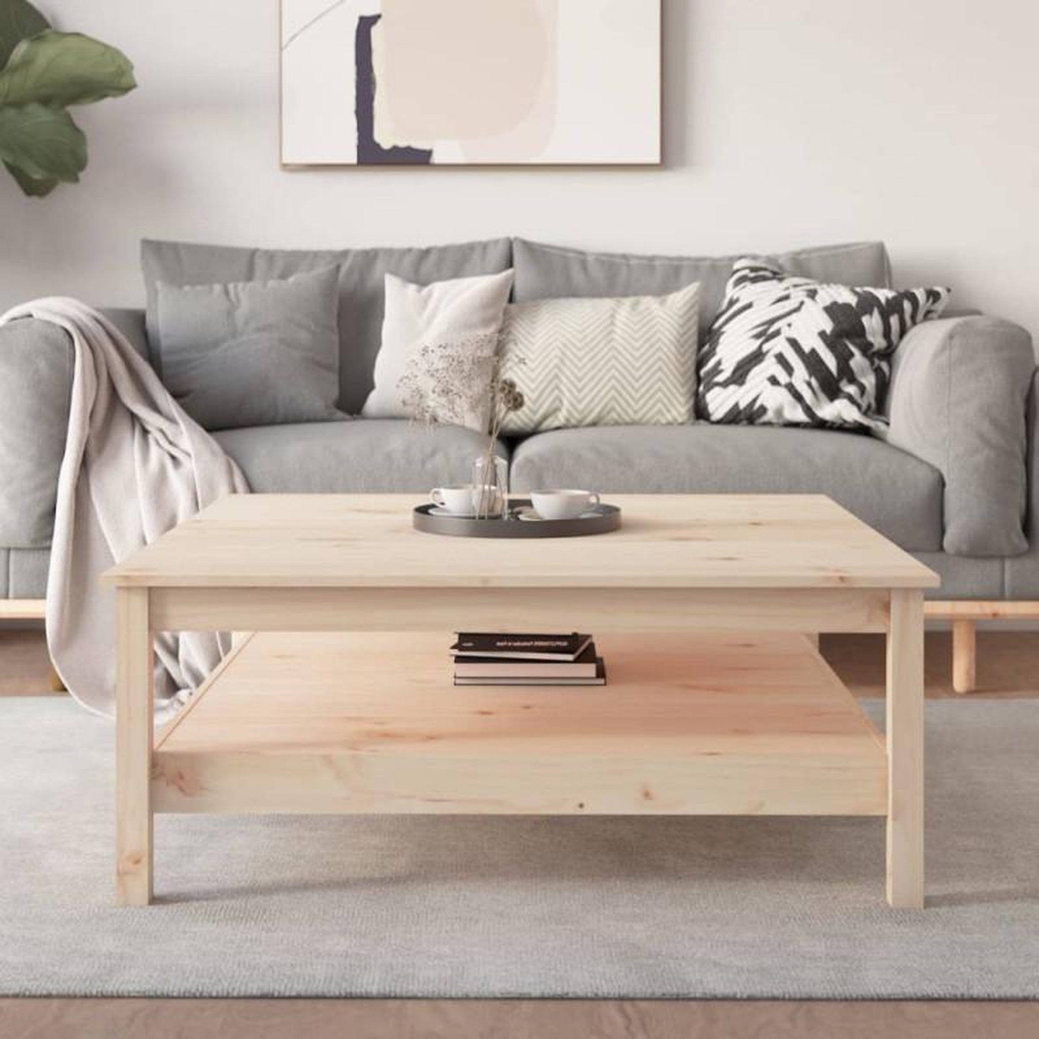 VIDAXL Table basse 100x100x40 cm Bois massif de pin