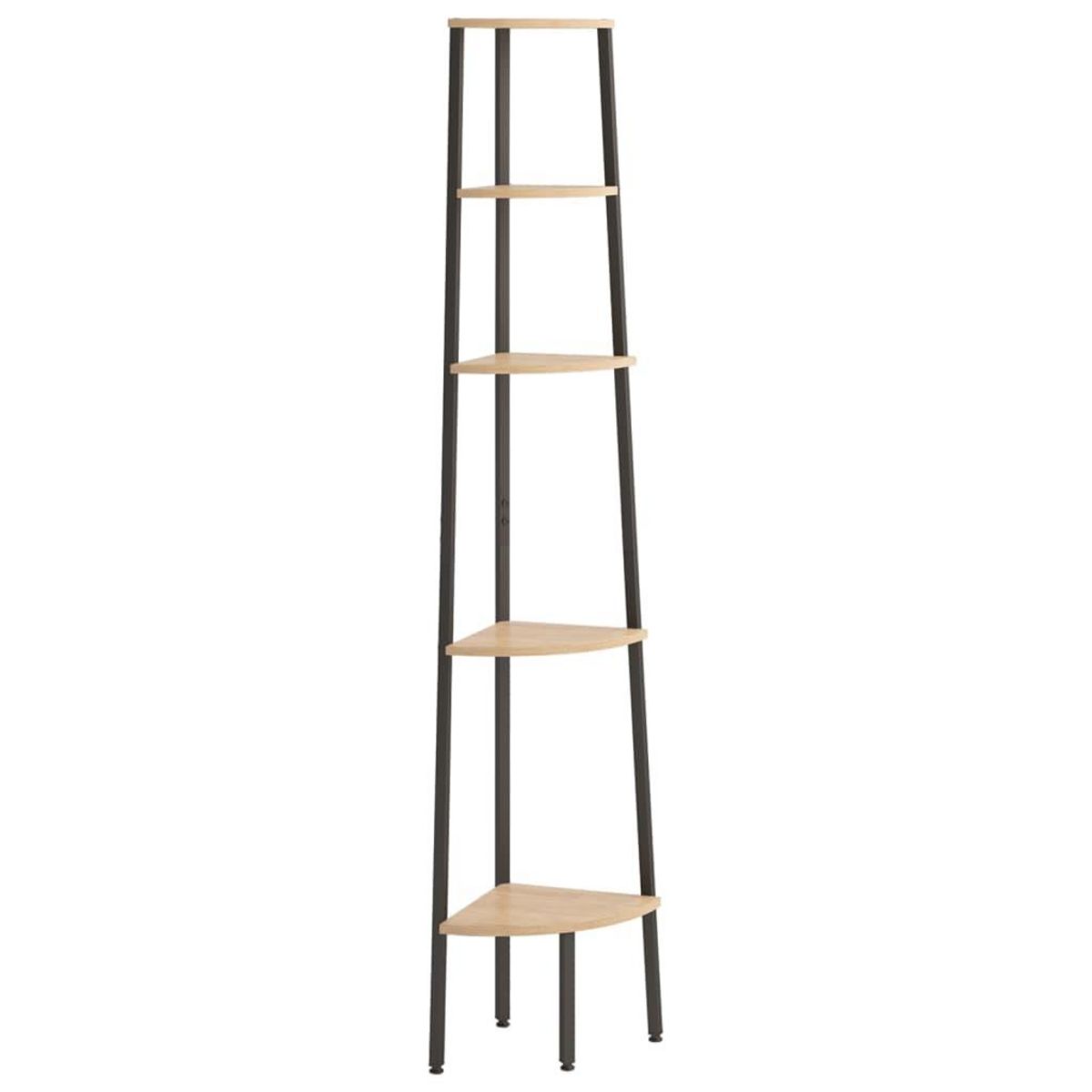 VIDAXL Etagere d'angle 5 niveaux Marron clair et noir 45,5x31,5x180 cm
