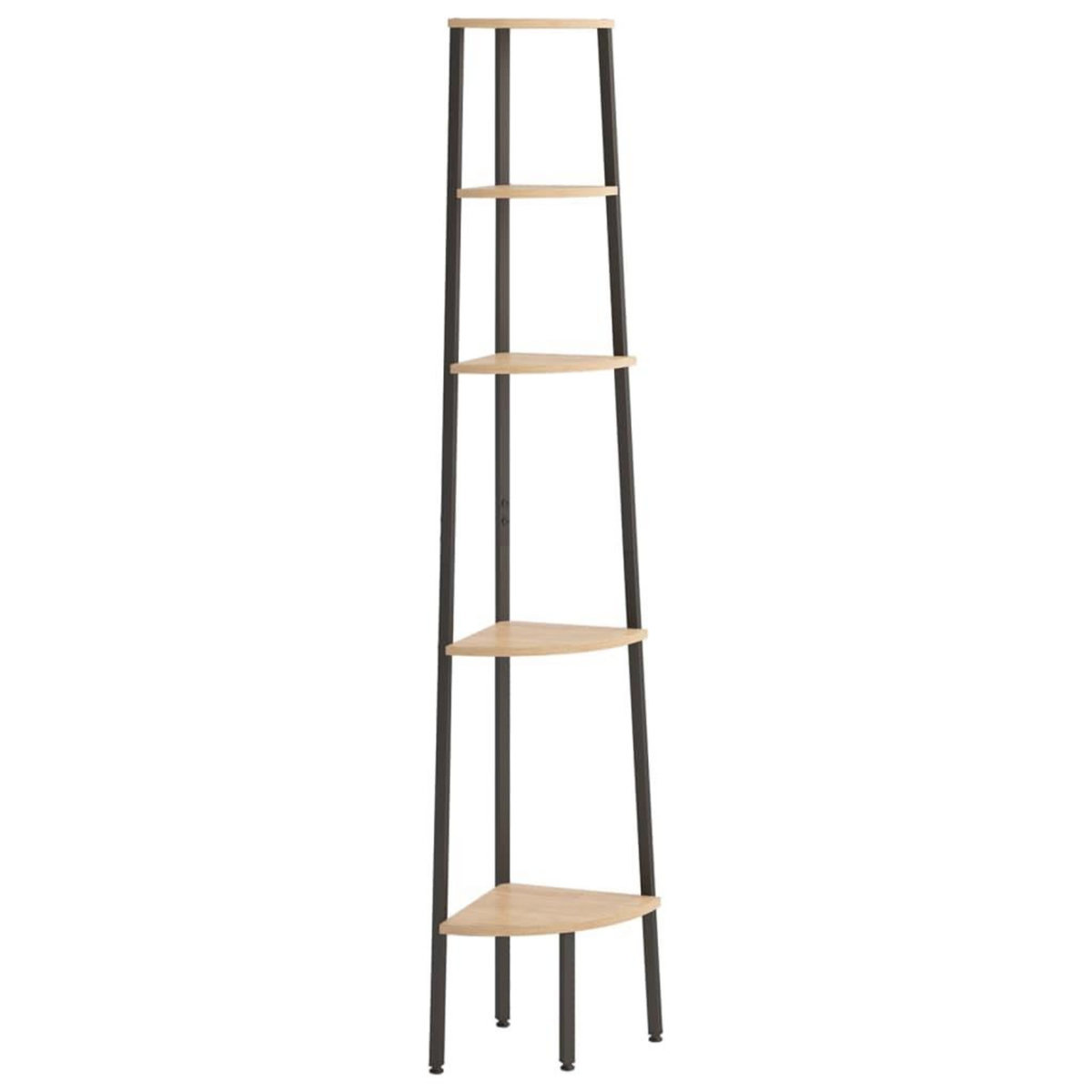 VIDAXL Etagere d'angle 5 niveaux Marron clair et noir 45,5x31,5x180 cm