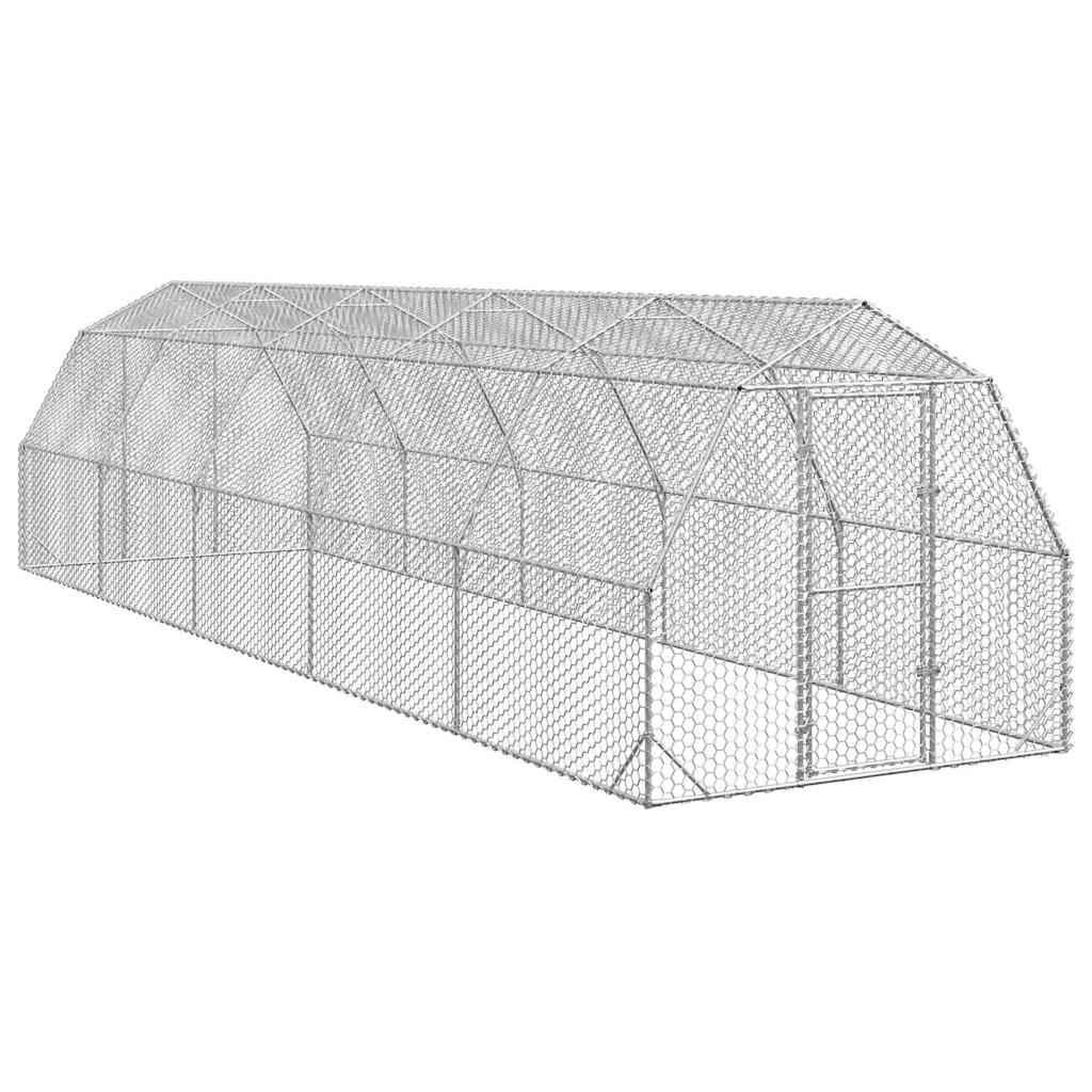 VIDAXL Poulailler 2,5x10x2,25 m acier galvanise