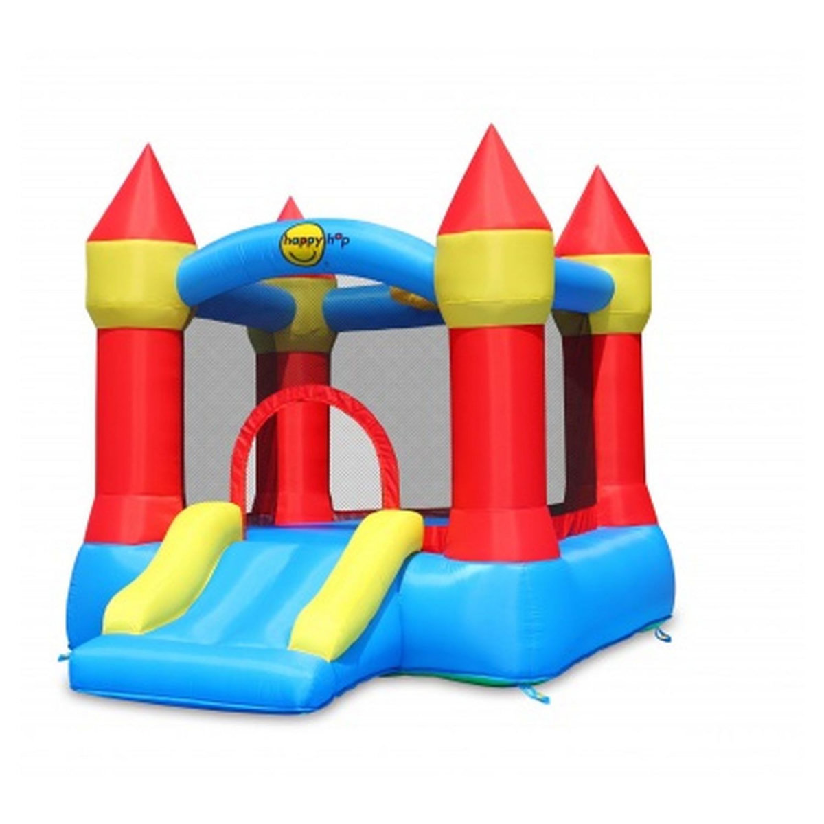 HAPPY HOP Château gonflable avec glissière et arceau