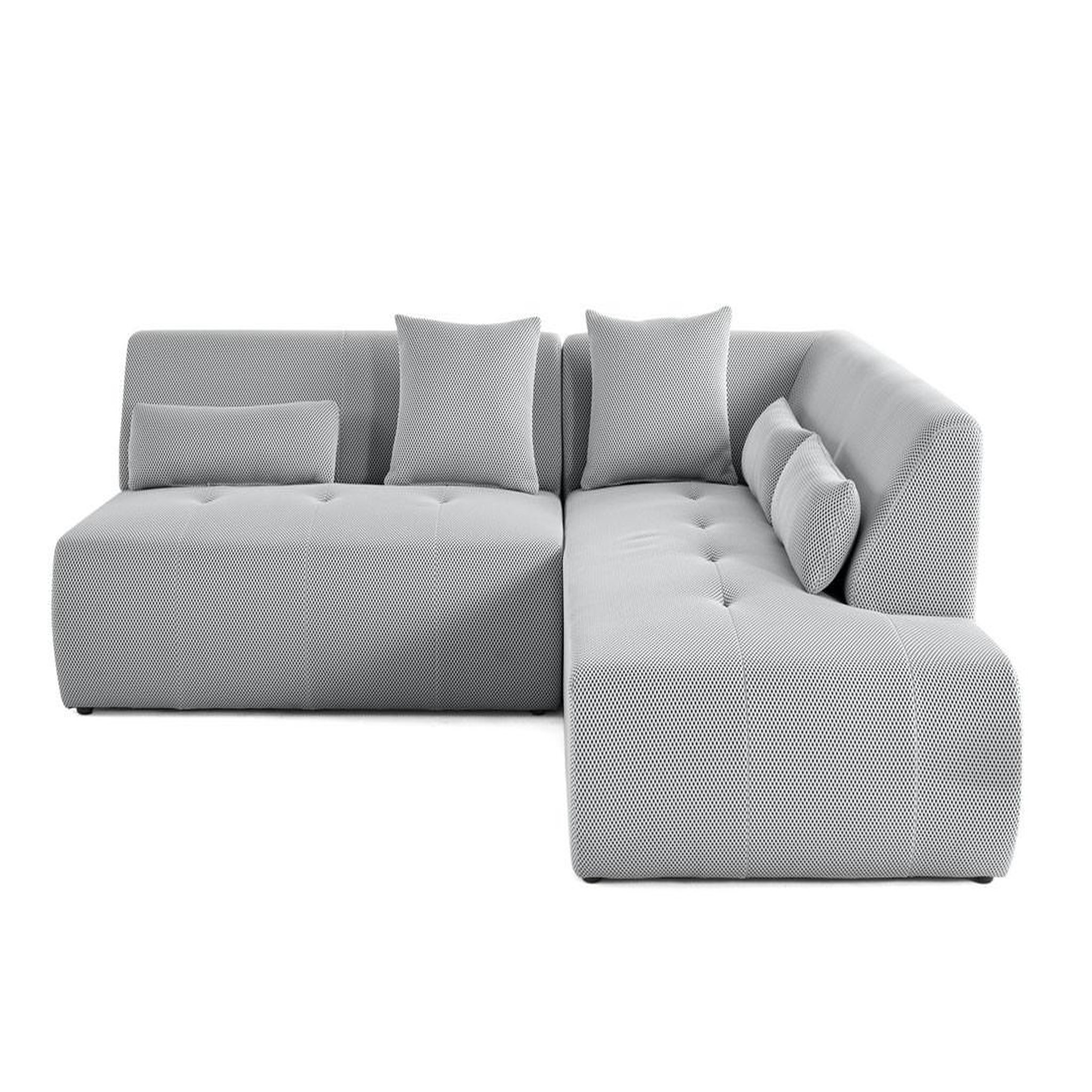 Voir la diapositive 1 : LISA DESIGN Onyx - canapé modulable d'angle droit 5 places - en tissu mailles 3d