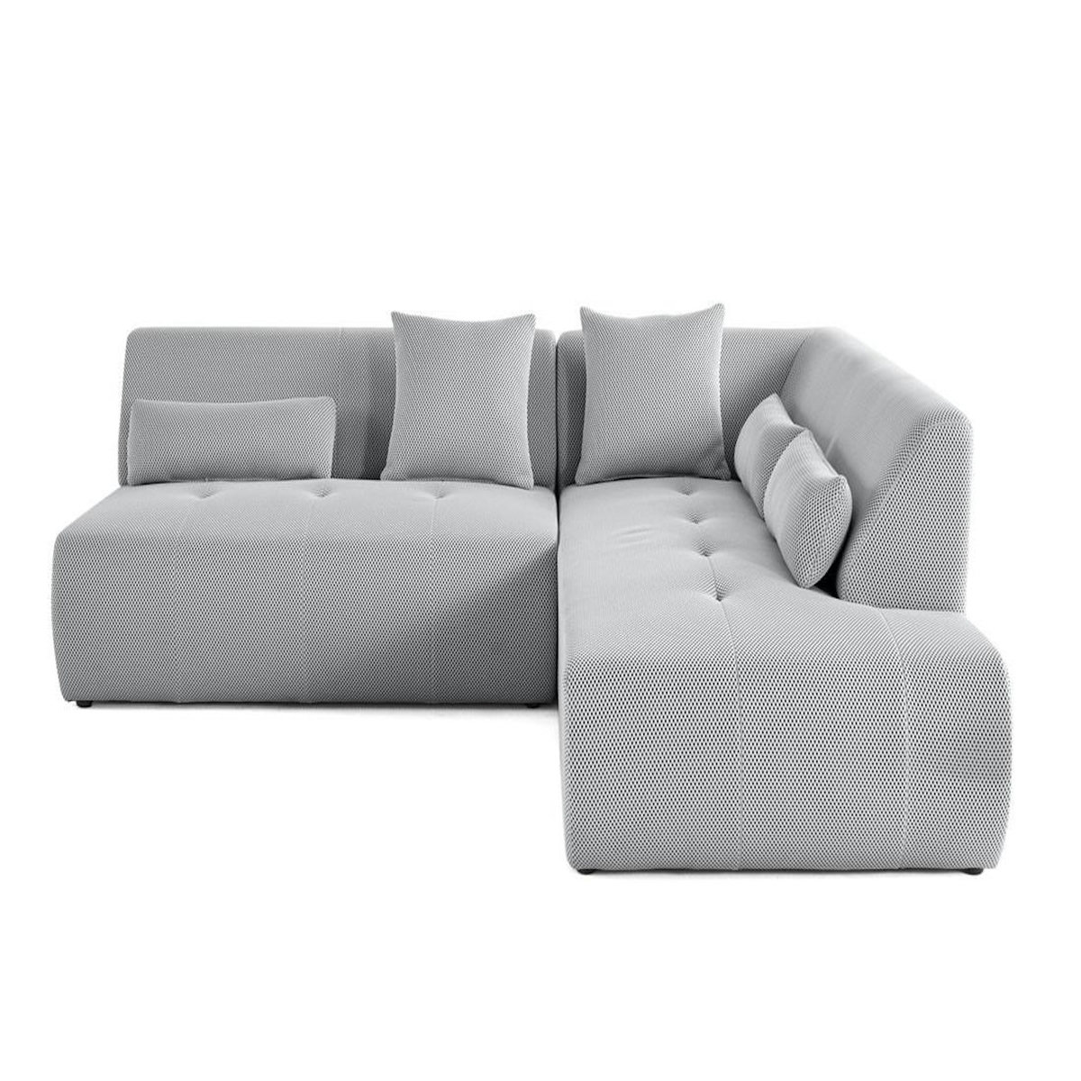 LISA DESIGN Onyx - canapé modulable d'angle droit 5 places - en tissu mailles 3d