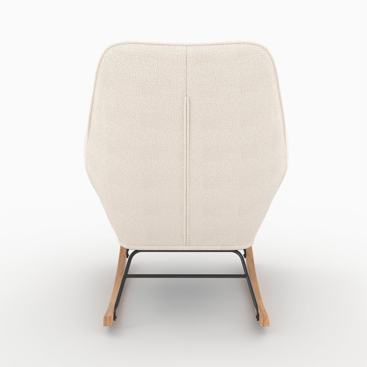 Rendez vous déco Rocking-chair en tissu bouclé blanc-Shaun