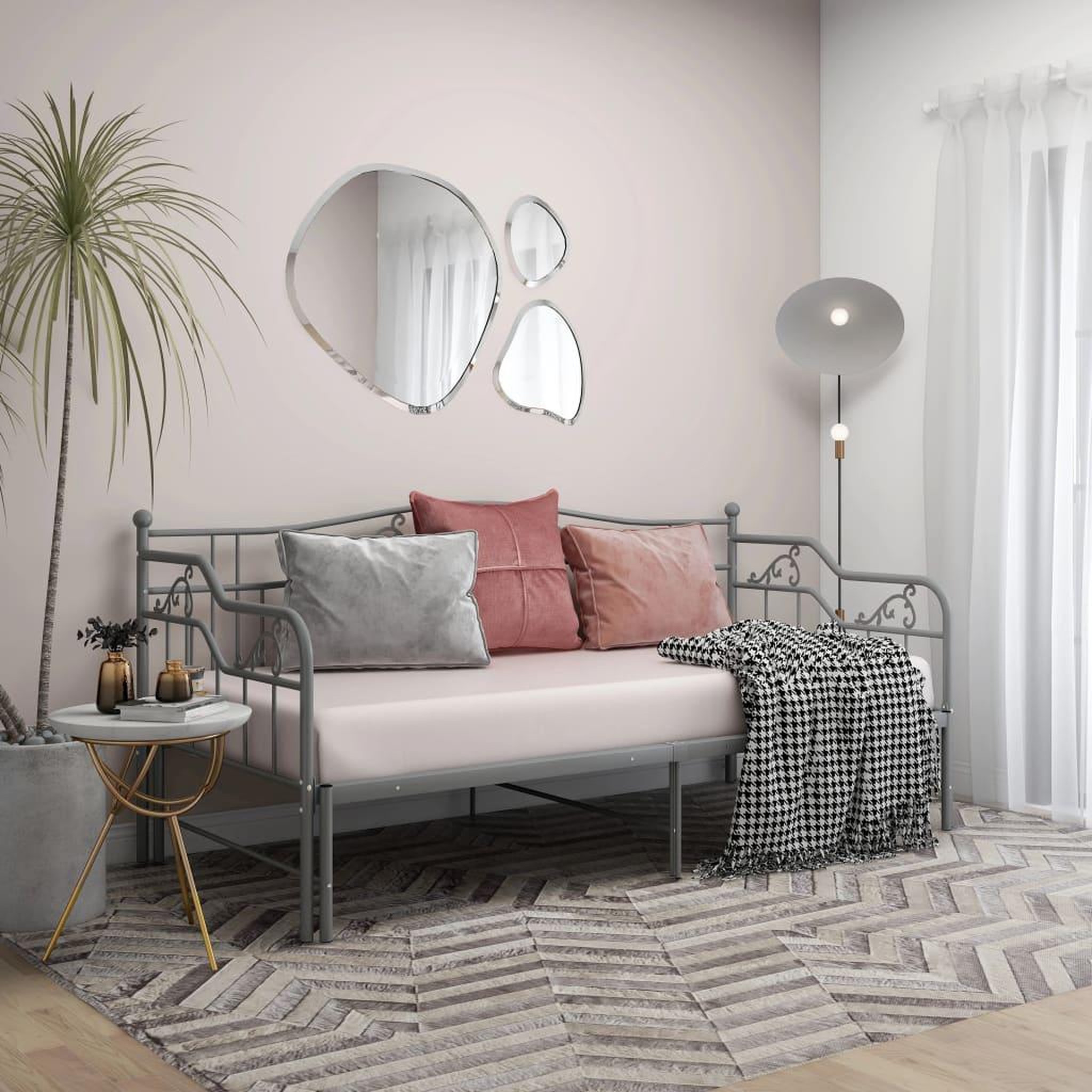 Voir la diapositive 1 : VIDAXL Cadre de canape-lit extensible sans matelas gris metal 90x200cm