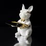Voir la diapositive 6 : Paris Prix Statuette & Vide-Poche  Bulldog  21cm Blanc