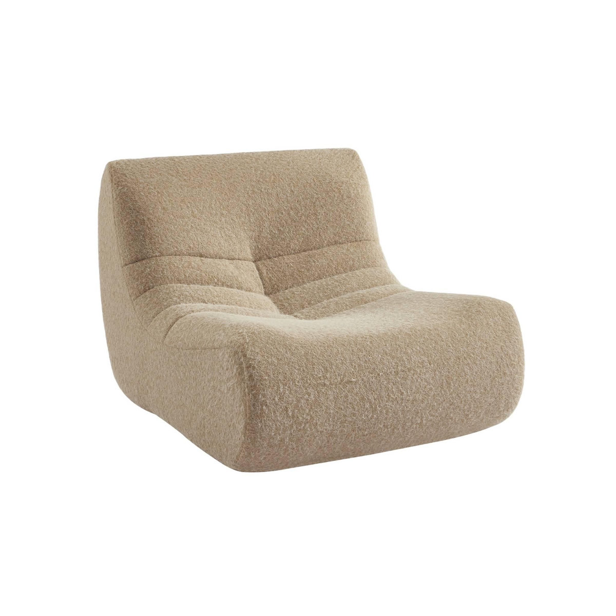 SWEEEK Chauffeuse tissu effet alpaca 3 places. beige. style contemporain. L 91 x P 105 x H 72cm