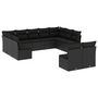 Voir la diapositive 2 : VIDAXL Salon de jardin 11 pcs avec coussins noir resine tressee