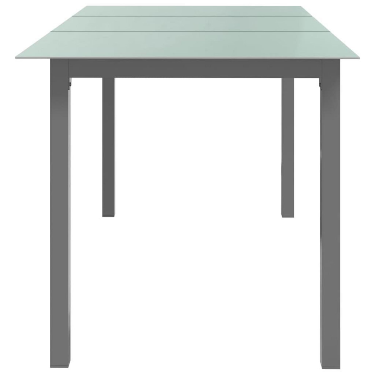 VIDAXL Table de jardin Gris clair 150x90x74 cm Aluminium et verre