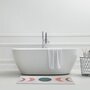 GUY LEVASSEUR Tapis de bain en coton fantaisie blanc et rose 60x120cm