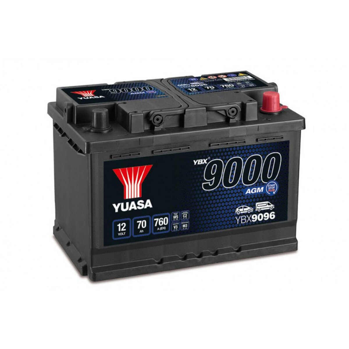 YUASA Batterie YUASA YBX9096 AGM 12V 70AH 760A pas cher 