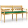 Voir la diapositive 2 : VIDAXL Banc Batavia avec coussin vert 150 cm Bois de teck massif