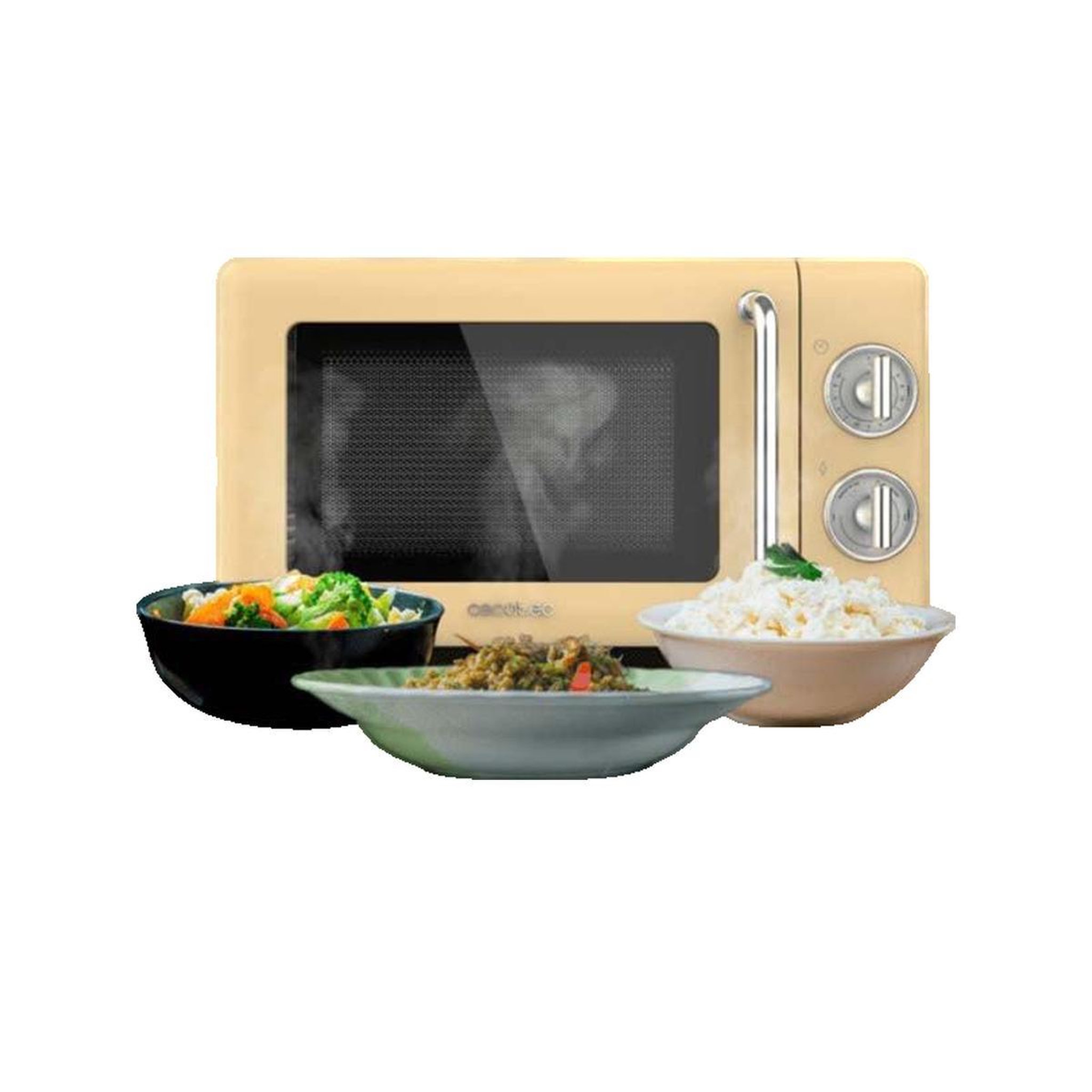 Voir la diapositive 3 : CECOTEC Micro-ondes Cecotec ProClean 3010 Retro 700W 20L Jaune