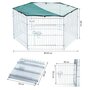 Voir la diapositive 3 : PAWHUT PawHut Parc enclos modulable Acier 6 Panneaux et 1 Porte pour Chiens Ø 120 x 60 cm Gris Métal vert