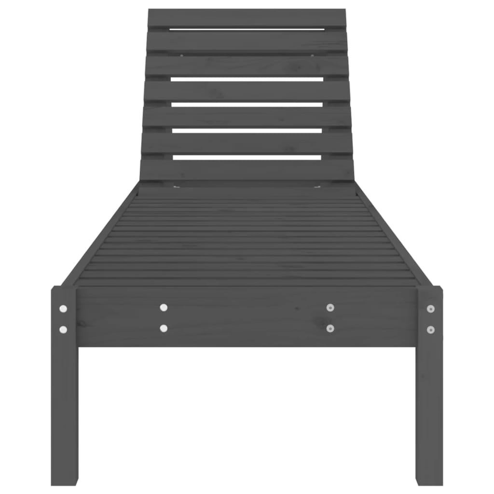 Voir la diapositive 4 : VIDAXL Chaises longues lot de 2 gris 199,5x60x74 cm bois massif de pin
