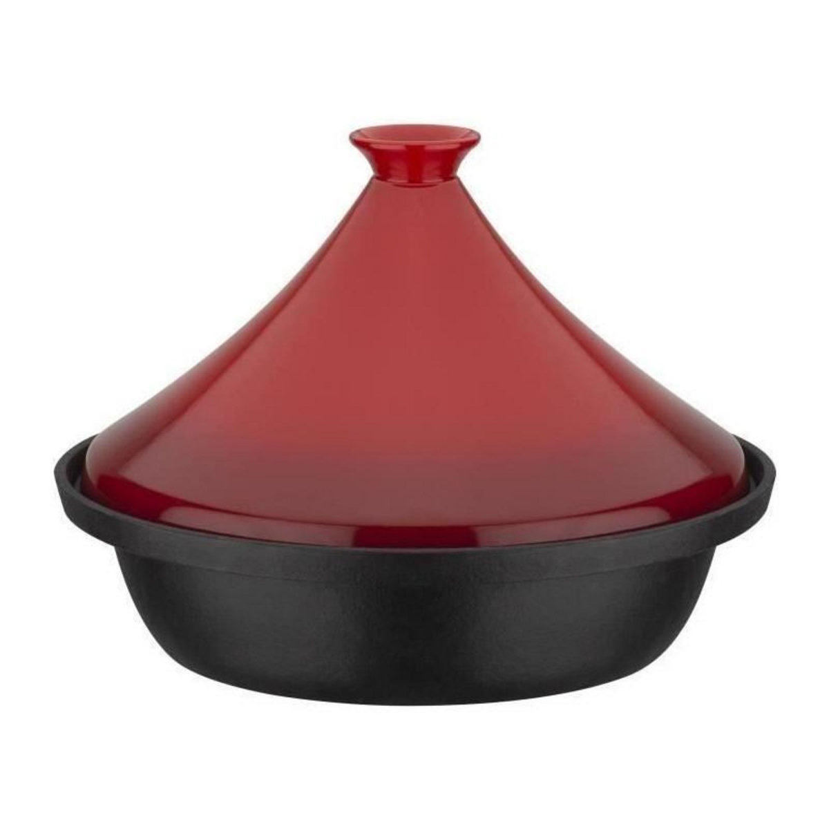 GSW Tajine fonte massive - GSW - 30 x 22 cm - Couvercle céramique - Induction - Rouge