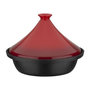 Voir la diapositive 1 : GSW Tajine fonte massive - GSW - 30 x 22 cm - Couvercle céramique - Induction - Rouge
